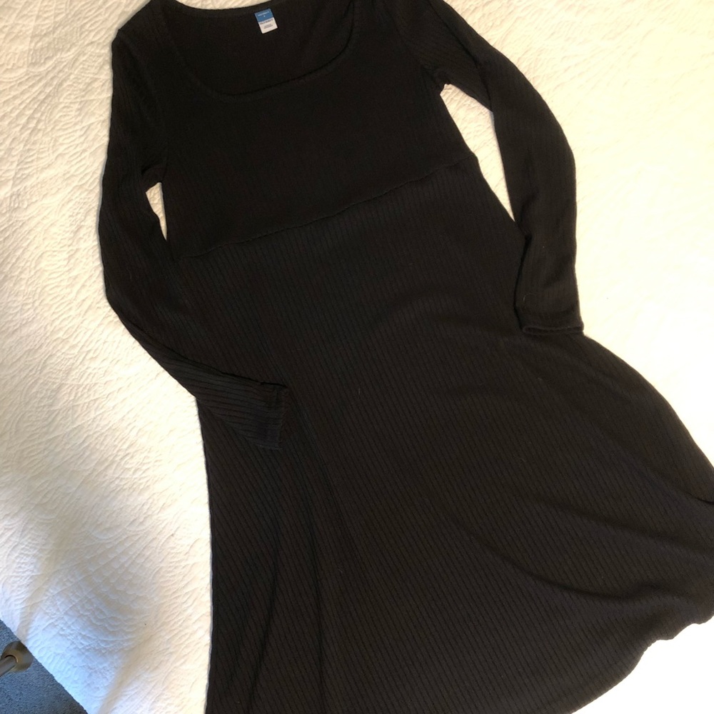 Soft and cozy, black maternity dress